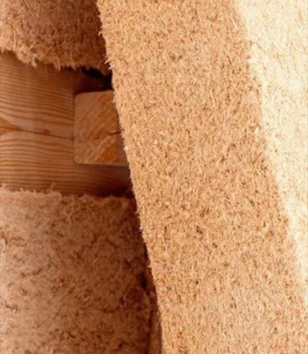Panneau isolant en fibre de bois, détail de la matière